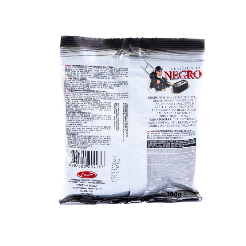 Bombone negro 100g  Pionir