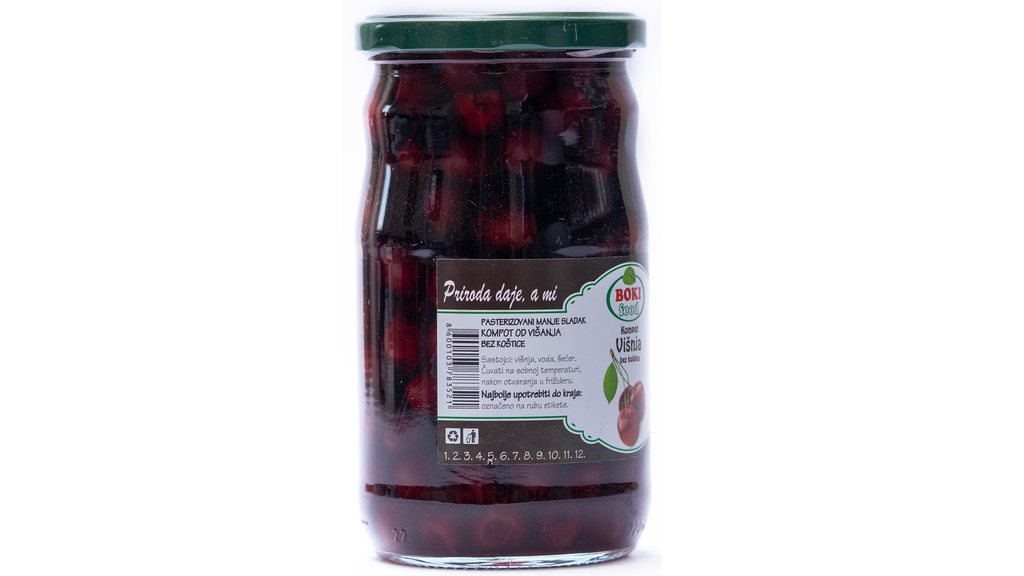 Kompot višnja bez koštica 680g Boki food