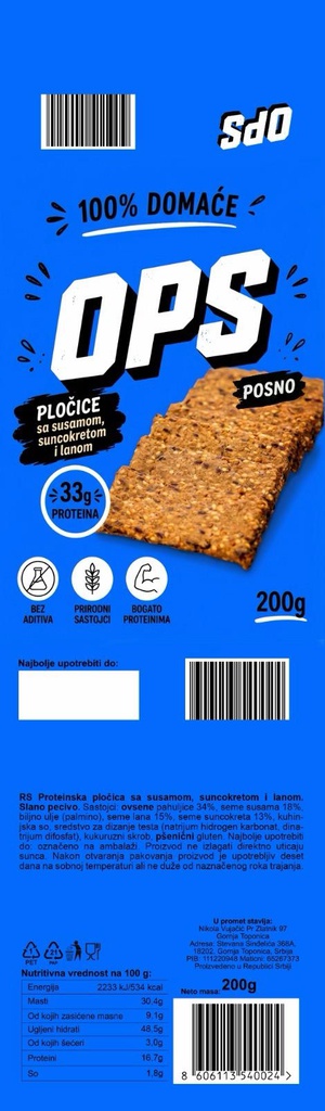 OPS - PLOCICE SA SUSAMOM, SUNCOKRETOM I LANOM