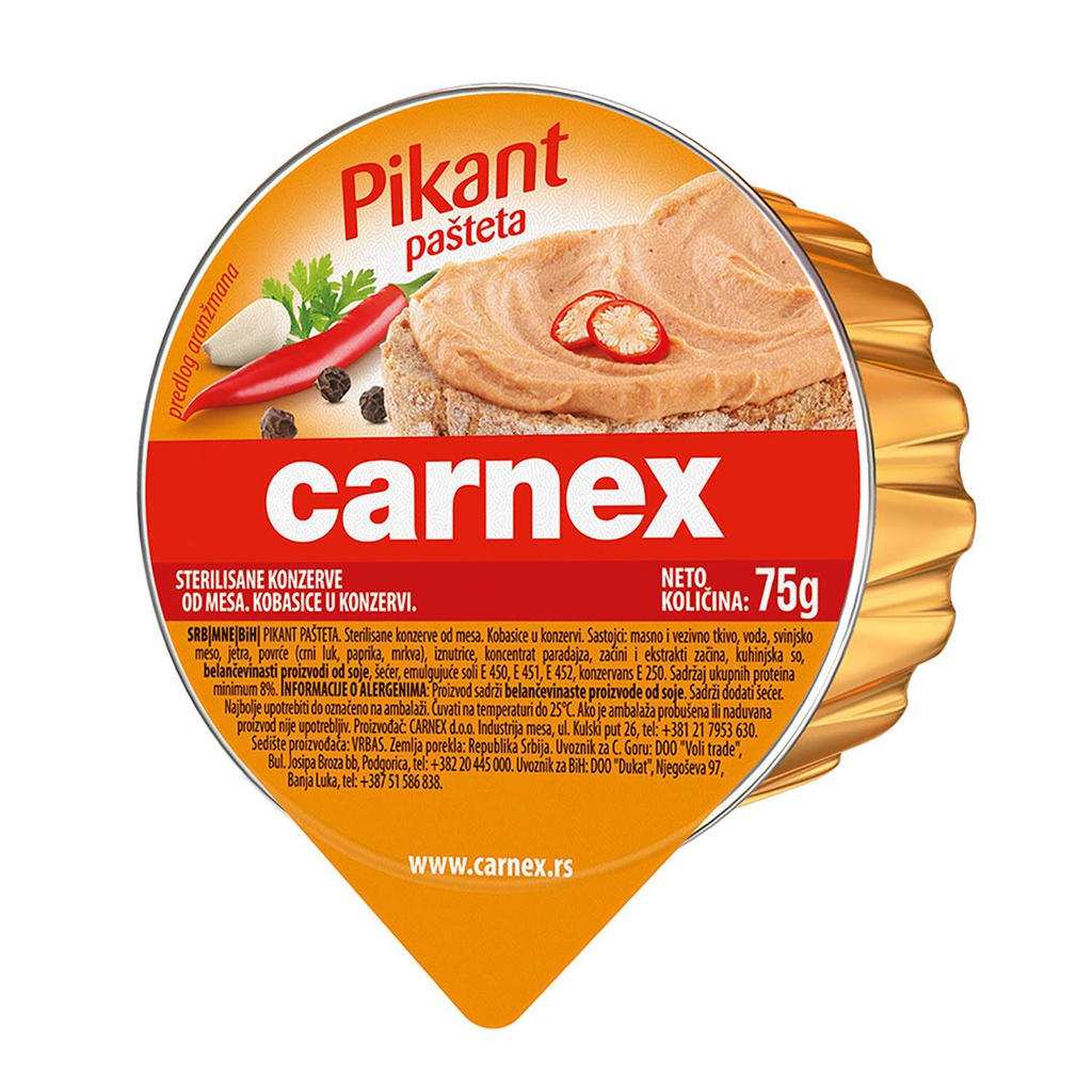 Pasteta pikant Carnex 75g
