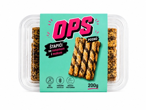 OPS štapići sa susamom i makom 200g